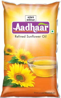 Aadhar Refined Sunflower Oil Pouch (Surjyamukhi Tela)  (1 L)